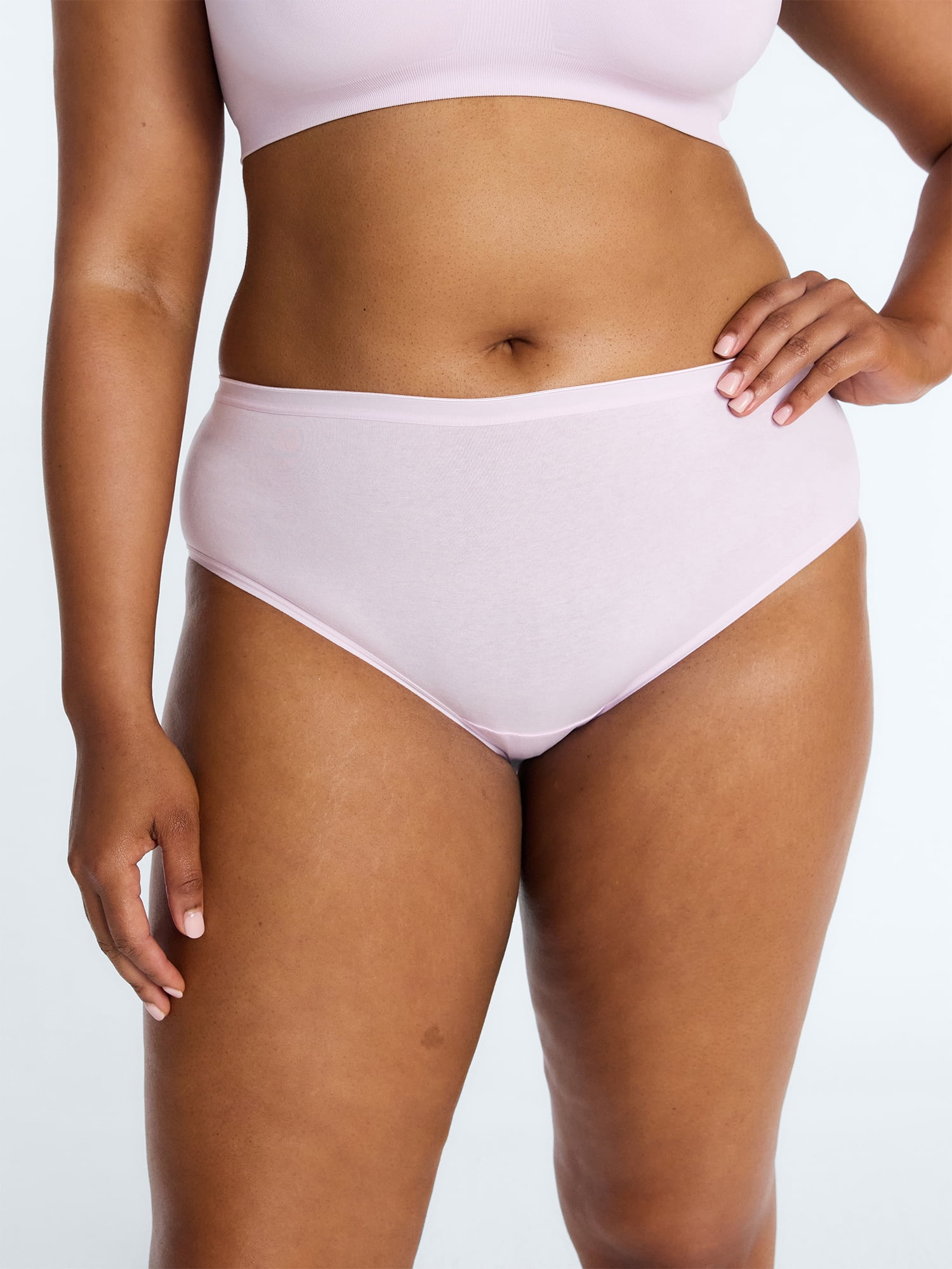 Joyspun Women's Cotton-Blend Hipster Panties, 6-Pack, Sizes S-XXXL