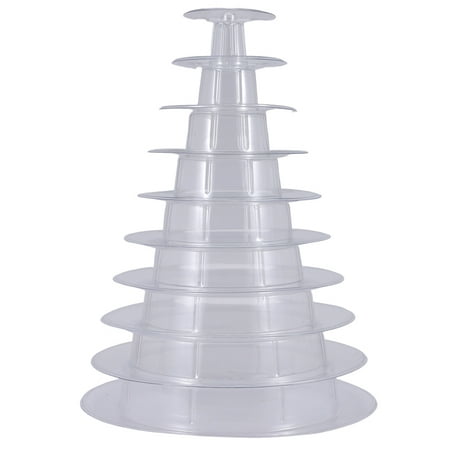 

10 Tier Cupcake Holder Stand Round Macaron Tower Stand Clear Cake Display Rack for Wedding Birthday