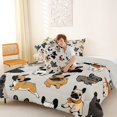 thumbnail image 4 of Homewish French Bulldog Full Size Comforter Sets,Cartoon Pet Dog Bedding Comforter Set,Gray,Light Gray Reversible,3-Piece,1 Comforter and 2 Pillowcases, 4 of 7