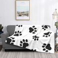 Animal Paw Print Flannel Blanket Soft Lightweight Plush Fuzzy Cozy