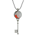 thumbnail image 1 of Collar Colgante Llavero Plata Unbranded Flauta de belleza roja pintura China Vintage, 1 of 3