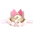 thumbnail image 1 of MasteelfCA Bandeau Couronne Fleur Bébé Accessoires Cheveux Anniversaire type 2(Doré), 1 of 4