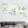thumbnail image 4 of Shadudu Floral Pattern Green Leaf Design Canvas Wall Art Set of 3 - Living Room Home Office Decor Prints 12"x16"x3pcs, 4 of 6