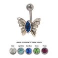 thumbnail image 1 of Butterfly Belly Ring Surgical Steel with Jewel, 1 of 6