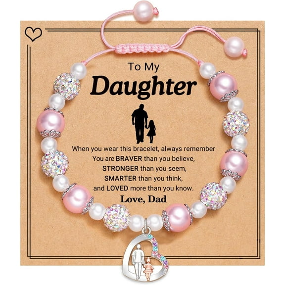 Pink pearl rhinestone bracelet—the perfect gift for granddaughters, daughters, nieces, and sisters on birthdays, Christmas, and Easter.