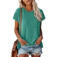 thumbnail image 2 of SHITINN Womens Tops Women Cap Sleeve Summer Casual Tops O Neck Solid Color Casual Shirts Loose Fit Blouse Womens Summer Tops Short Sleeve Summer Top, 2 of 8