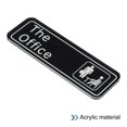 thumbnail image 3 of Uxcell The Office Sign Acrylic 6"x2" Self Adhesive Door Sign Sticker Waterproof Decor Black, 3 of 6