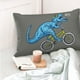 thumbnail image 4 of Fotbe Fun Riding Dinosaur Funda de Almohada Decorativa Estilo Occidental, Lujo en Algodón, Fundas para Almohadas King, Cojín Estampado para Decoración del Hogar-14"x20", 4 of 6