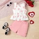 thumbnail image 3 of Conjunto de ropa encantadora para niños y niñas, Top sin mangas de Color liso y pantalones cortos, ropa informal de uso diario, de 1 a 6 años, verano, 2 piezas, 3 of 5