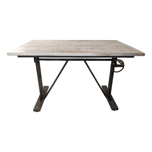 Carolina Classics Brio Sit or Stand Adjustable Desk in Driftwood/Aged Iron