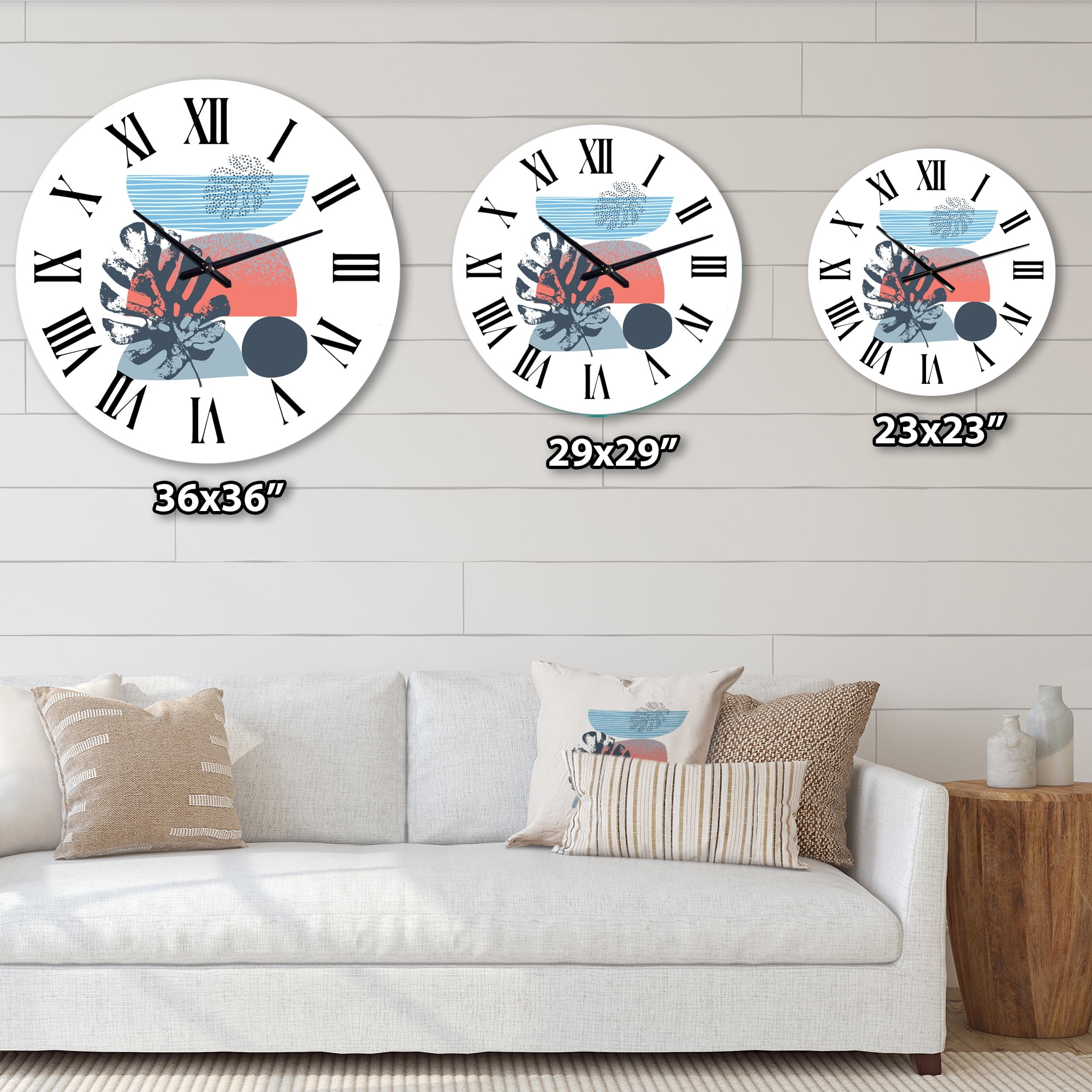 Designart 'Colorful Geometric Abstract Art Collage Iv' Modern Wall Clock
