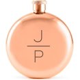 thumbnail image 1 of Weddingstar Customizable Rose Gold Stainless Steel Round Hip Flask - Stacked Monogram Engraving, 1 of 4