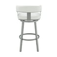 thumbnail image 2 of Armen Living Lorin30" Bar Height Swivel Bar Stool in Silver Finish with White Faux Leather, 2 of 12