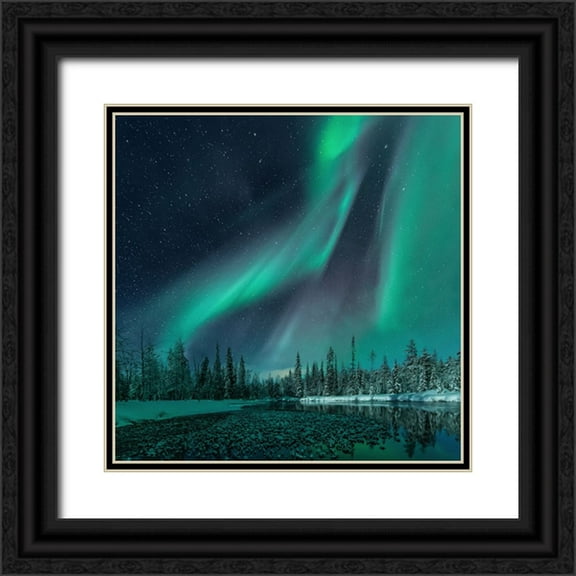 Rosenfeld, Haim 12x12 Black Ornate Wood Framed with Double Matting Museum Art Print Titled - Music Of The Heavenly Organ