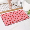 thumbnail image 4 of Red Strawberry Plants Fruit Pink Pattern Bathroom Rugs Mat,Non Slip Microfiber Bathroom Rug,Rubber Backing,Soft Bathroom Mats for Bathroom Floor,Tub and Shower,17x30in(43x75cm), 4 of 5