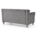 thumbnail image 4 of Passion Furniture Dublin 59 in. Gray Velvet Tuxedo Arm Love Seat Sofa with 1-Throw Pillow, 4 of 5