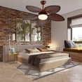 thumbnail image 4 of 52" Damp-rated Tropical Coastal Indoor Outdoor Ceiling Fan with Light Tropical Palm Ceiling Fan with 5 Leaf Blades for Patio Exterior, 4 of 9
