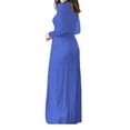 thumbnail image 3 of Mengpipi Women's Maxi Dresses Long Sleeve Casual Long Dresses Loose Plain with Pockets, Royal Blue-XXL(US 20-22), 3 of 4