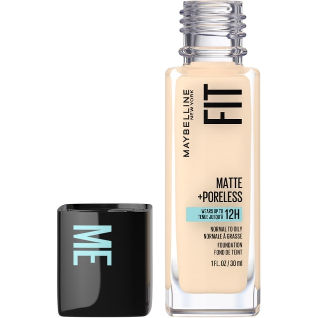 Maybelline New York Fit Me Matte + Poreless Foundation Makeup, Ultra-Lightweight Formula Controls Shine, for Normal to Oily Skin, 110 porcelain ,30 ml