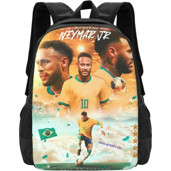 #10 Neymar Adult Simplicity Backpacks Bag Laptop Bag Bookbag Backpack 16.5 Inch For Daily, Black