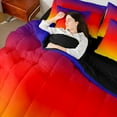 thumbnail image 4 of Homewish Watercolor Tie Dye 7 Pieces Bedding Comforter Set For Female Men Adults,Abstract Ombre Full Bedding Set Lightweight,Gradient Vintage Aesthetic Fitted Sheet Flat Sheet,Luxury Bedroom Decor, 4 of 8