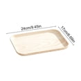 thumbnail image 3 of JHyouerji Imitation Wood Grain Plastic Serving Tray 9x7in Anti Slip Raised Feet Fruit Snack Storage Platter Stackable Kitchen Dinner Tray, 3 of 9