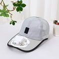 thumbnail image 5 of Solar Fan Mesh Hat, Gray, 600mAh USB Rechargeable Cooling Cap, Breathable Sun Protection Hat for Fishing, Hiking, Gardening, 5 of 6