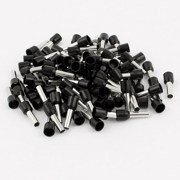 Unique Bargains 100 Pieces 6mm2 Crimp Cord Wire End Terminal Bootlace Ferrule Connector Black