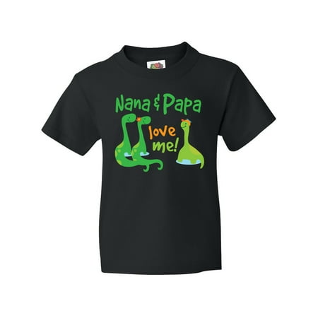 

Inktastic Nana Papa Love Me Grandchild Dinosaur Youth T-Shirt