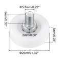thumbnail image 2 of Uxcell Roulettes de Tiroir 26mm, Poulies de Positionnement en Nylon avec Rondelle à Ressort et Écrou, Blanc Ensemble de 6, 2 of 6