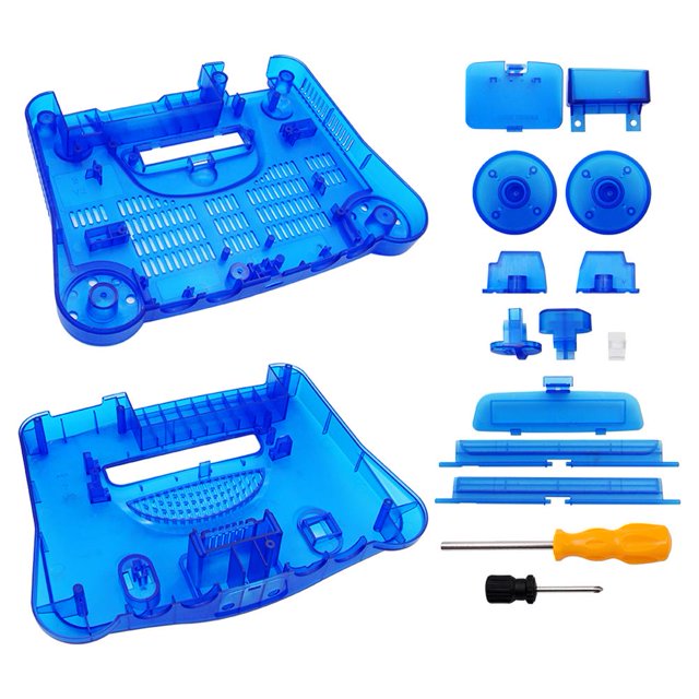 Reemplace la funda translúcida de la consola retro para Nintendo N64 (azul claro)