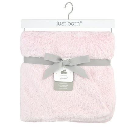 Just Born Sparkle Plush Nursery Blanket Pink Just Born Sparkle Plush Nursery Blanket Pink