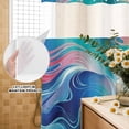 thumbnail image 3 of No Hook Shower Curtain, Blue Pink Ombre Shower Curtains for Bathroom with See Through Top Window, Modern Abstract Art Waterproof & Washable Bath Curtain Stand Up Stall 36"x72", 3 of 9