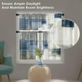 thumbnail image 6 of Blue Kitchen Window Curtains Valance and Tier Set 36 Inch, Grey White Contemporary Rod Pocket Short Tier Curtain, Abstract Art Small Cafe Drapes for Kitchen Decor, 6 of 6