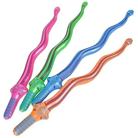Fun Express Large Inflatable Snake Swords - 27 inches - 12 Piece Pack