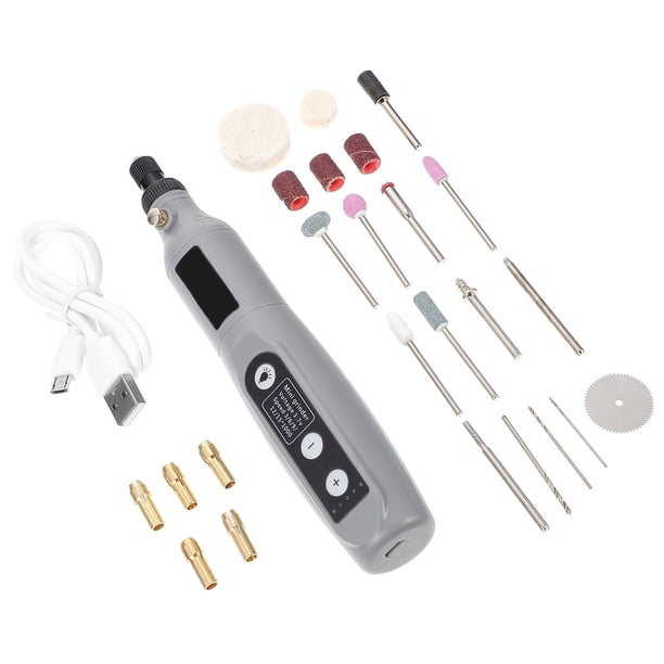 KAKOWELY 1Jgo Máquina Grabadora Eléctrica Portátil Gris Con 5 Niveles Control Y LED Para Grabado Y