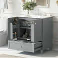 thumbnail image 2 of Furvclv 30 Inch Bathroom Vanity, Bathroom Cabinet With Ceramic Sink, Adjustable Shelf, Bottom Drawers, Anti Overflow Hole, Freestanding Single Sink Bathroom Vanity Cabinet, 2 of 9