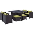 thumbnail image 2 of Modway Inverse 9 Piece Outdoor Patio Dining Set in Espresso Peridot, 2 of 4