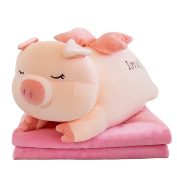Specialoffer! Two In One Cartoon Animal Pillow With Built In Blanket Dual Purpose Office Car Nap Blanket Winter Thickened Sofa Pillow With Dual Functions
