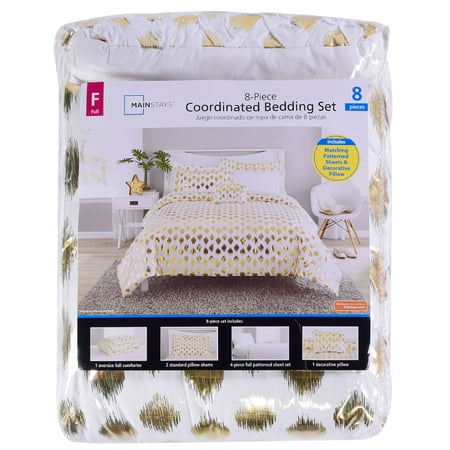 Mainstays Gold Dot Bed in a Bag Bedding