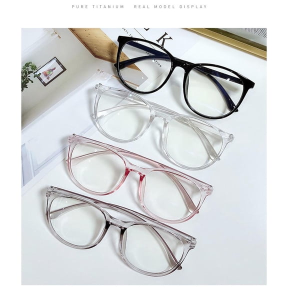 KRONDO 4PCS Computer Glasses Frame Blue Light Korean Fashion Round Eyewear C1v2 Eyeglass Optical Men For Women Spectacle