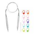 thumbnail image 1 of Uxcell Knitting Needles Size US 15(10mm) Circular Needle 39 Inch(100cm) Round Metal Stainless Steel Needle with Needles for Handmade Projects DIY Knitting, 1 of 7