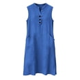 thumbnail image 6 of Horkkom Maxi Dresses for Women Summer V Neck Sleeveless Dress Casual Loose Long Dresses S, 6 of 8