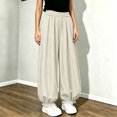 thumbnail image 4 of Rvasteizo Girls Ruffled Hem Pants Wide Leg High Waist Elastic Waist 5-15Y Kids Bottoms 13 Years, 4 of 5