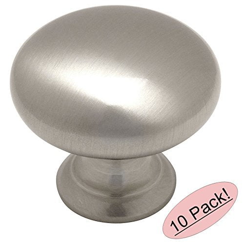 Cosmas 4950SN Satin Nickel Cabinet Hardware Round Mushroom Knob - 1-1/4' Diameter - 10 Pack