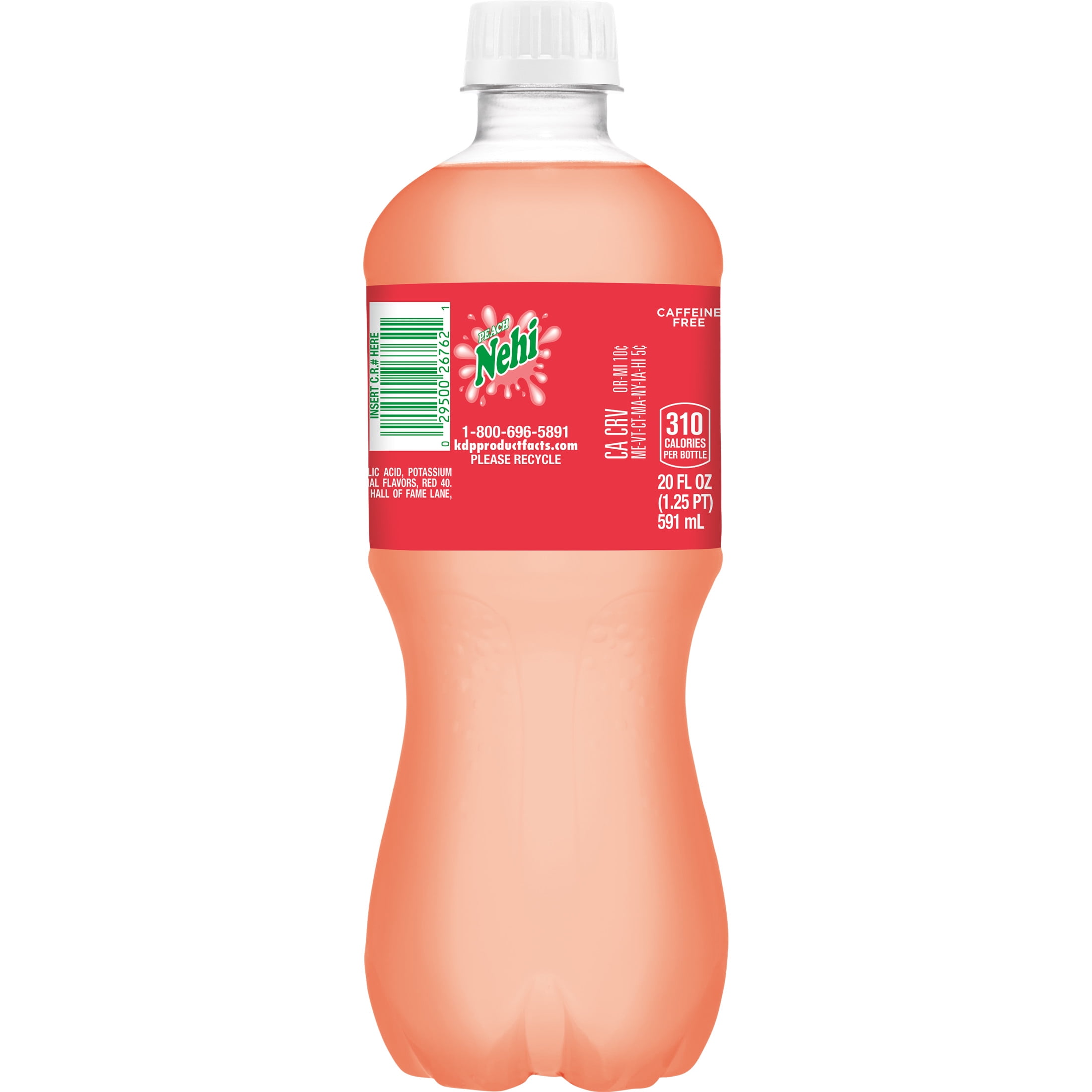 Nehi Caffeine Free Peach Soda Pop, 20 fl oz, Bottle - Walmart.com