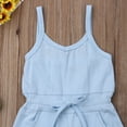 thumbnail image 3 of Girls Spaghetti Strap Rompers, One-piece Outfits, Solid Color Jumpsuit, 3 of 7