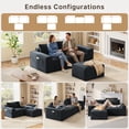 thumbnail image 6 of 80.3''L Loveseat Sofa, Lofka Cloud Couch with Wide Armrests, Upholstered Boneless Loveseat with Ottoman, No Assembly Needed, Black Sofa, 6 of 11