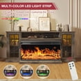 thumbnail image 4 of Easoger 36 Inch Fireplace TV Stand for TVs up to 80", LED Light Entertainment Center with 3-Sided Glass Fireplace, TV Console, Gray, 4 of 10