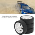 thumbnail image 3 of 4PCS RC Vehicle Tires,RC Car Tire Plastic Hub Rubber Wheel 3.3cm Diameter 1.2cm Width Accessory Set Kit For AE86, 3 of 8
